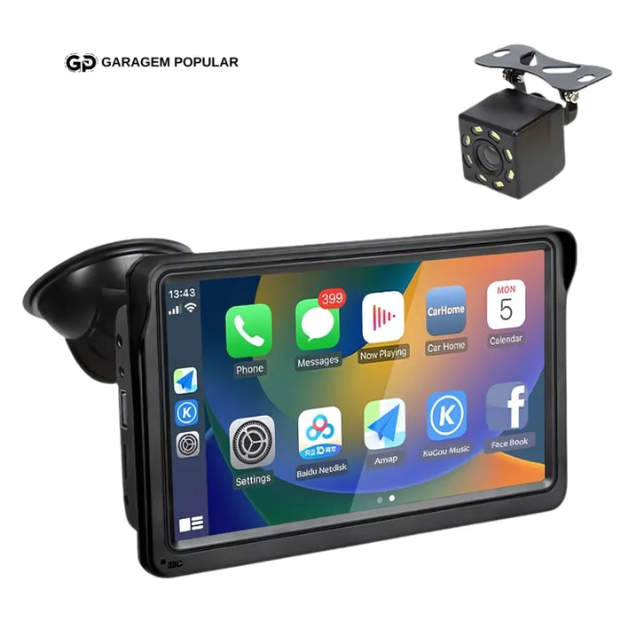 Pantalla multimedia con CarPlay MaxTela Pro 7» + 🎁 Cámara de marcha atrás - Garagem Popular